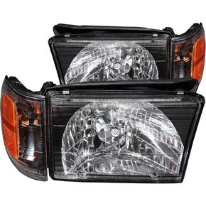 Anzo USA 111077 Toyota 4Runner Black With Amber Reflectors Headlight Assembly - (Sold in Pairs)