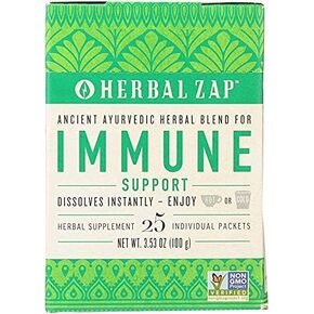 Herbal Zap Immune Support Ayurvedic Herbal Supplement 1 Box of 25 Packets