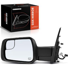 A-Premium Driver Side Power Door Mirror - Compatible with Ram 1500 2019 2020 2021 2022 - Heated Power Folding Black Outside Rear View Mirror w/Turn Signal Puddle Light and Blind Spot Detection