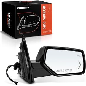 A-Premium Passenger Side Power Door Mirror - Compatible with Chevrolet Tahoe, Suburban & GMC Yukon XL - Heated Power Folding Black Outside Rear View Mirror w/Turn Signal and Blind Spot Detection