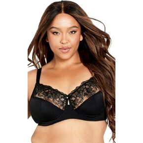 AVENUE Women's Plus Size Emb F Support Uw Bra