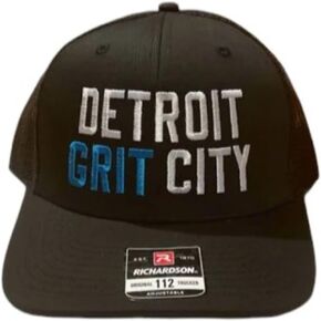 Detroit Shirt Company Detroit Grit City Embroidered Trucker Hat Black/Blue/White