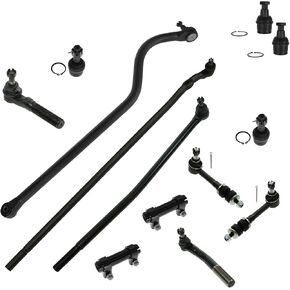 TRQ Front Steering & Suspension Kit Ball Joint Drag Link Sway Bar Stabilizer Link Tie Rod Tie Rod Adjusting Sleeve Track Bar Compatible with 1998-1999 Dodge Ram 2500 Ram 3500