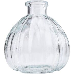 Small Vase Glass Clear Pumpkin Flower Vase Bud Vase Vintage Wedding Home Decoration