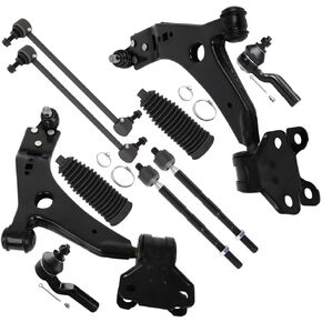 SCITOO 10pcs Front Suspension Kit Lower Control Arm and Ball Joint Inner Outer Tie Rod End w/Boot Sway Bar End Link Replacement For 2013-2018 For Ford Escape