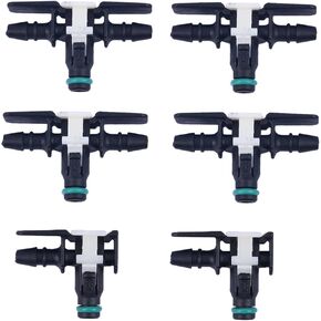 6 Pcs 68229388AA Fuel Injector Return Fitting 4x "T" & 2x "L"Connector Compatible with Dodge Ram Jeep Grand Cherokee 3.0L EcoDiesel Engine