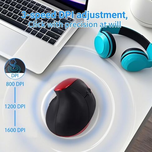 2.4G Vertical Wireless Mouse with USB Receiver, Ergonomic Vertical Design, Rechargeable Silent Portable Vertical Mice for laptop, Pc, Computer, Desktop, Notebook etc(Pink) in Saudi Arabia