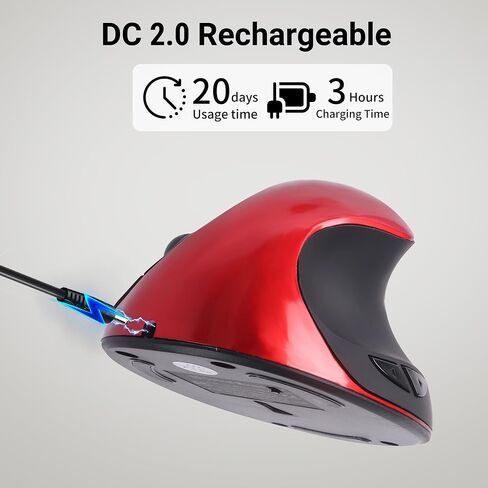 2.4G Vertical Wireless Mouse with USB Receiver, Ergonomic Vertical Design, Rechargeable Silent Portable Vertical Mice for laptop, Pc, Computer, Desktop, Notebook etc(Pink) in Saudi Arabia