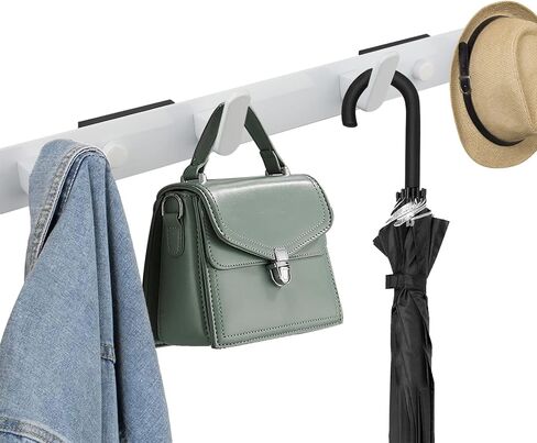 MUTUACTOR Magnetic Coat Hooks,1 Set Magnetic Mount Strong White Coat Rack with 3 Hooks for Hanging, Anti-Slip Magnetic Hooks Rubber Coated Magnet Bases Hange for Organzing Coats Hats on Metal Door in Kuwait