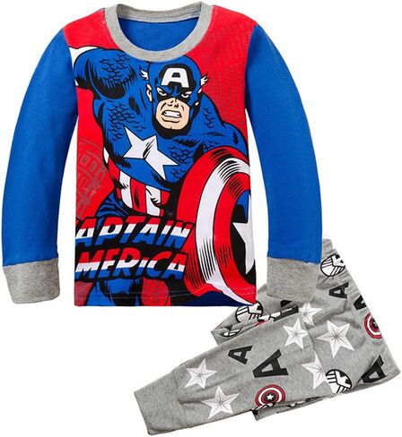 N‘aix Super Hero Boy's Pajama Long Sleeve Clothes Set Cotton 2-7T 2 PCS (Superhero-1, 3T) in Saudi Arabia
