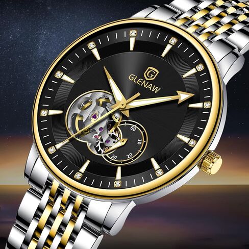 Watches for Men Tourbillon Skeleton Luminous Luxury Mechanical Self Winding Men's Wrist Watch Waterproof in Saudi Arabia