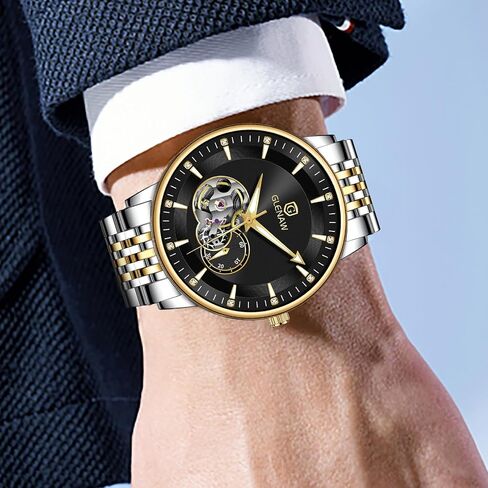 Watches for Men Tourbillon Skeleton Luminous Luxury Mechanical Self Winding Men's Wrist Watch Waterproof in Saudi Arabia