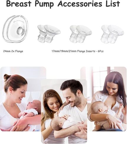 Flange Inserts 15/17/19mm 6PCS, 24mm Flange 2PCS Compatible with Model S32 Wearable Breast Pump Replacement Parts/Accessories in Saudi Arabia