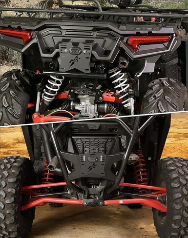 حامل لوحة ترخيص KEMIMOTO UTV، لا حاجة إلى حفر مع حامل لوحة ترخيص مضاء بمشبك متوافق مع Polaris RZR Can-am X3 Ranger Defender Sportsman Cf Moto Zforce Uforce Golf Carts RV in Saudi Arabia