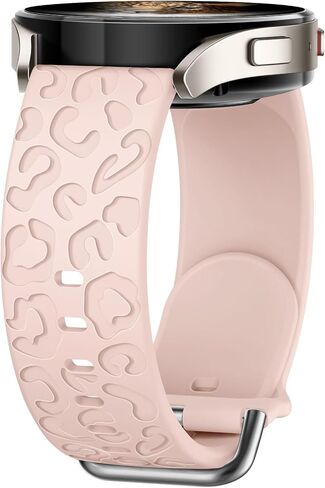 2PACK Leopard Engraved Bands Compatible with Samsung Galaxy Watch 3 41mm Bands, Adjustable Silicone Replacement Wristband for Samsung Watch 42mm (SM-R810) in Saudi Arabia