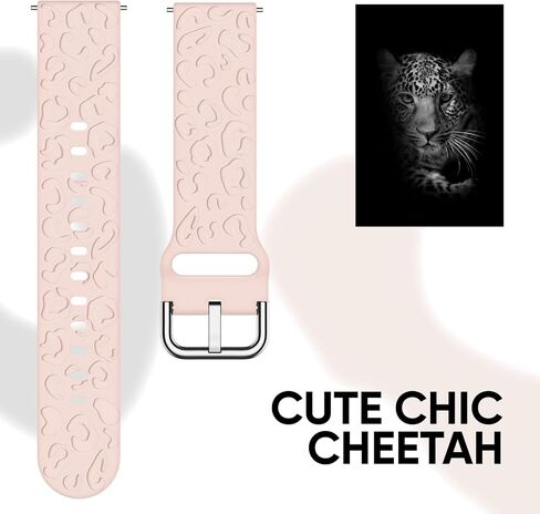 2PACK Leopard Engraved Bands Compatible with Samsung Galaxy Watch 3 41mm Bands, Adjustable Silicone Replacement Wristband for Samsung Watch 42mm (SM-R810) in Saudi Arabia