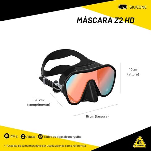 Cressi Adult Frameless Diving Mask - Wide View Mono Lens - Low Internal Volume - Pure Soft Silicone - Z2: Designed in Italy by Cressi in Kuwait