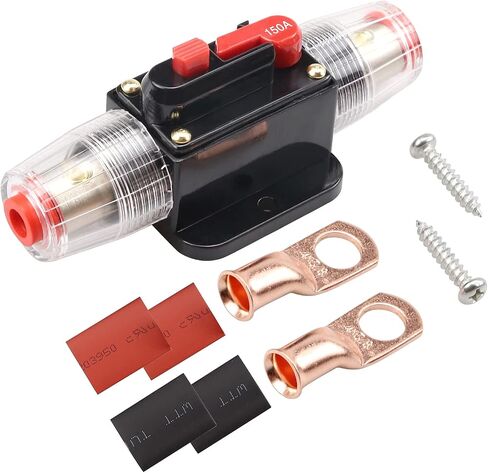 20A Audio Circuit Breaker Inline Fuse Holders 20A Auto Car Stereo Inverter Reset Fuses 12V-24V DC for Automotive RV Marine Boat Audio Solar System 20 Amp 2 Pack in Saudi Arabia