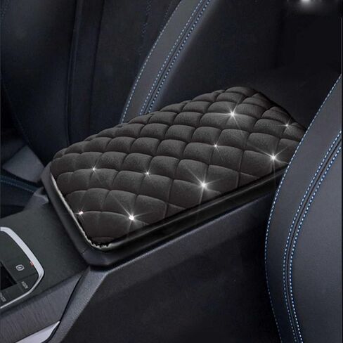 Bling Bling Auto Center Console Pad PU Leather Car Armrest Seat Box Cover Protector Universal Fit (Car Armrest) in Saudi Arabia