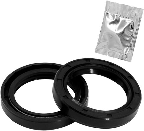 TC 20mm X 35mm X 5mm, 2PCS Black Double Lip Oil Seal, Nitrile Rubber Cover Double Lip with Spring, Oil Shaft Seal Fit for Bearing Shaft in Kuwait