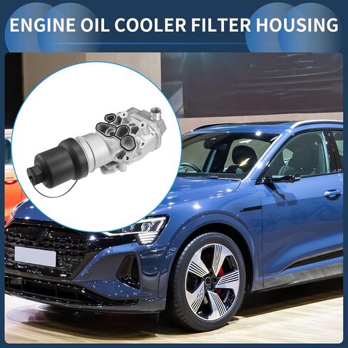 مجموعة مبيت قاعدة فلتر زيت المحرك، مبيت فلتر الزيت رقم 06F115397H لسيارة Audi A3 A4 A4 Quattro من سبائك الألومنيوم المطورة باللون الفضي، قطعة واحدة in Saudi Arabia
