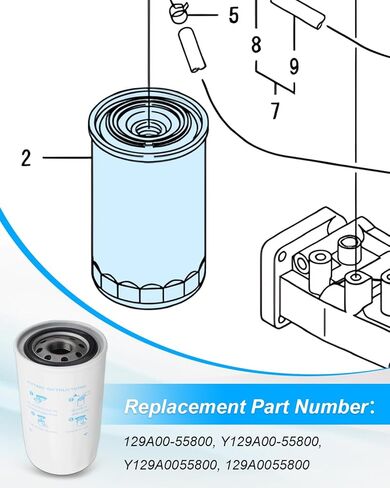 فلتر الوقود 129A00-55800 مناسب لمحركات الديزل Yanmar 3TNV 4TNV وأحدث ديزل السكك الحديدية المشتركة 3JH40 4JH45 4JH57 4JH80 4JH110 in Kuwait