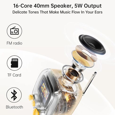 Divoom Tiivoo-2 Retro Bluetooth Speaker with FM Radio,Pixel Art Portable Mini Cute Wireless Small Speaker,Vintage Decor Suitble for Party Office Desk Home Bedroom Kitchen,Pink in Kuwait