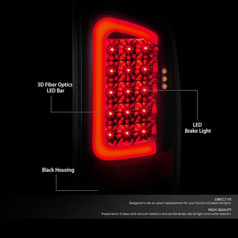 DNA MOTORING TL-DRAM07-LED-3D-BK-SM LED 3D Tail Light Assembly Driver & Passenger Side [Compatible with 02-06 Dodge Ram 1500 2500 3500] in Saudi Arabia