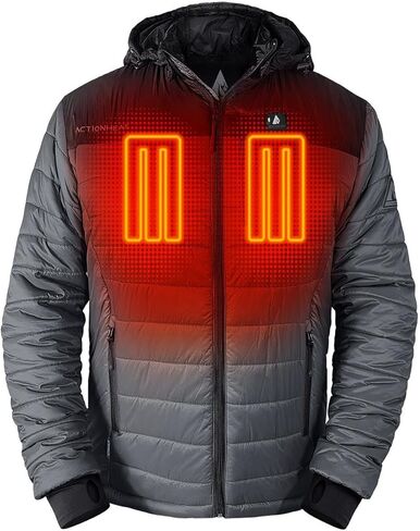 ActionHeat Battery Heated Jacket for Men Insulated Puffer Heating Jacket with Hood Heats up to 150F for 5 Hours in Kuwait