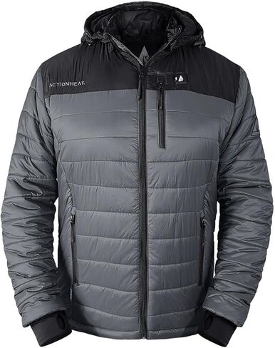 ActionHeat Battery Heated Jacket for Men Insulated Puffer Heating Jacket with Hood Heats up to 150F for 5 Hours in Kuwait