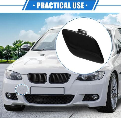 غطاء فتحة العين لخطاف سحب السيارة متوافق مع BMW E92 كوبيه E93 2007-2010، بلاستيك متين فضي اللون أمامي يمين in Saudi Arabia
