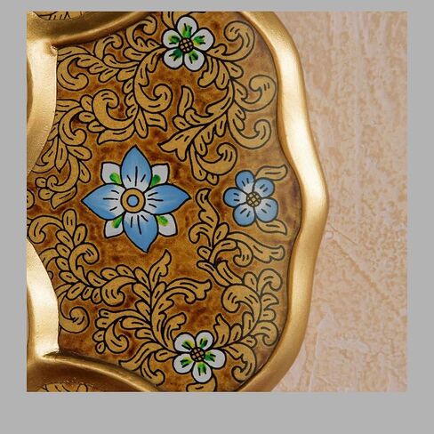 NOVICA White And Red Reverse-Painted Glass And Wood Framed Wall Mounted Round Mirror, 'White Star' in Kuwait