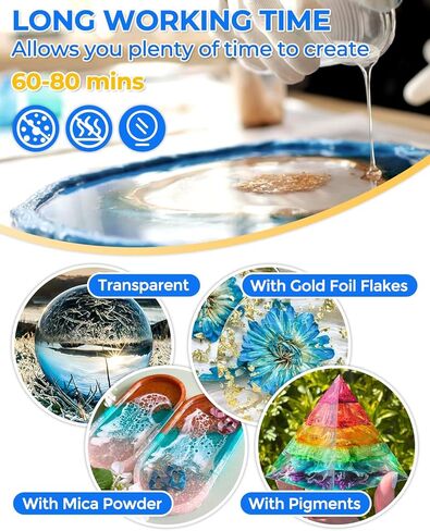 INCLY 0.75 Gallon Deep Pour Epoxy Resin Kit, High Gloss & Bubble Free 2 to 4 Inch Depth Resin Epoxy, Resin Supplies for Coating & Casting, Craft River Table, Wood Filler, Bar Top, Self Leveling 2:1 in Kuwait