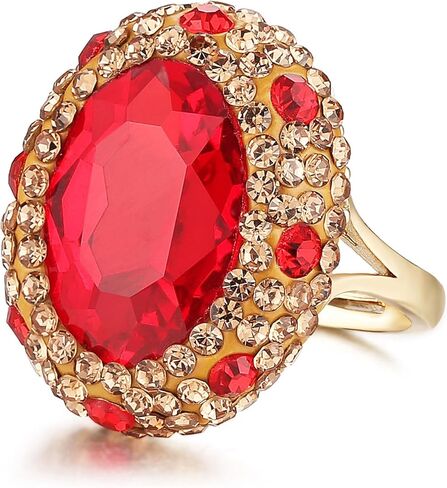 HZMAN Crystal Ring for Women Retro Antique Rhinestone Ring Cubic Zirconia Gold Plated Turkish Ring Jewelry Gift in Kuwait
