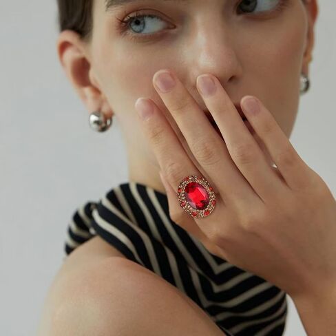 HZMAN Crystal Ring for Women Retro Antique Rhinestone Ring Cubic Zirconia Gold Plated Turkish Ring Jewelry Gift in Kuwait