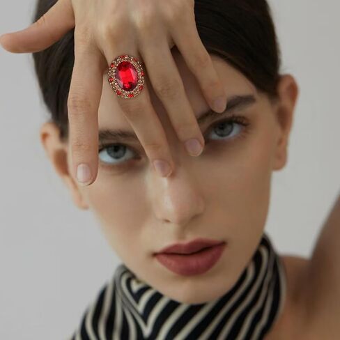 HZMAN Crystal Ring for Women Retro Antique Rhinestone Ring Cubic Zirconia Gold Plated Turkish Ring Jewelry Gift in Kuwait