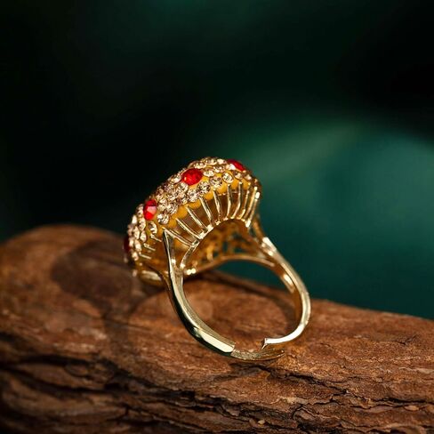 HZMAN Crystal Ring for Women Retro Antique Rhinestone Ring Cubic Zirconia Gold Plated Turkish Ring Jewelry Gift in Kuwait