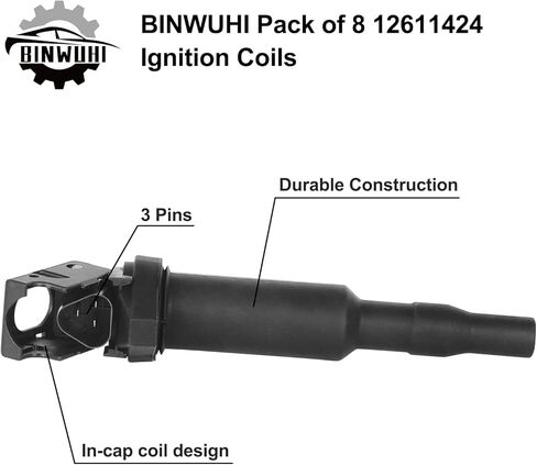 حزمة من 6 ملفات تشغيل محرك السيارات متوافقة مع BMW 325i 325Ci 328i 330Ci 335i 525i 528i 530i 535i 545i 745Li X3 X5 M5 M6 Z4 يستبدل 0221504470 ملفات ميني كوبر in Kuwait