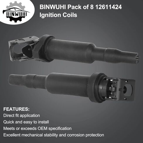 حزمة من 6 ملفات تشغيل محرك السيارات متوافقة مع BMW 325i 325Ci 328i 330Ci 335i 525i 528i 530i 535i 545i 745Li X3 X5 M5 M6 Z4 يستبدل 0221504470 ملفات ميني كوبر in Kuwait