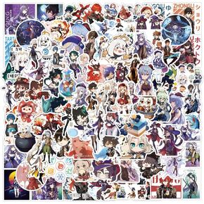 Genshin Impact Stickers[100pcs] Waterproof for Decal Laptop Water Bottle Car Cup Computer Guitar Skateboard Luggage Bike Bumper Kid/Teen Gift(Genshin Impact Stickers)