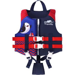 Gogokids Kids Swim Vest, Floaties for Toddler Learn to Swim, Float Jacket with Adjustable Safety Strap, Pool Floation Swimwear for Boys Girls 20-70 lbs, Age 1-9 Years