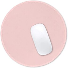Mouse Pad, Premium-Textured Small Round Mousepad 8.7 x 8.7 Inch Pink, Stitched Edge Anti-Slip Waterproof Rubber Mouse Mat, Pretty Cute Mouse Pad for Office Home Gaming Laptop Men Women Kids