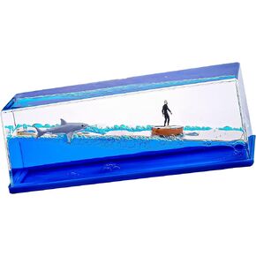 Unsinkable Surfing Boy Wave Boat Fluid Toy in a Box bottle Acrylic Paperweight Desk Decorations Toy Gifts Liquid Wave Cruise Fluid Ship Ornament for Car