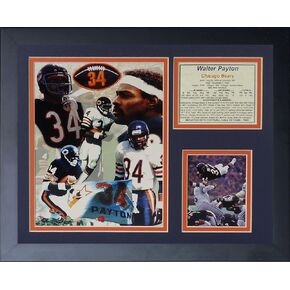 Legends Never Die "Walter Payton Framed Photo Collage, 11 x 14-Inch,Black