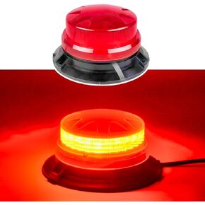 Green Led Emergency Strobe Beacon Lights with Magnetic Mount and 8 Flash Models Warning Safety Flashing Rooftop Signal Lamps for Vehicles Forklift Truck Tractor Golf (24-LED 12V-24V)