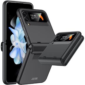 Vizvera for Samsung Galaxy Z Flip 4 Case with Hinge Protection, Flip z 4 Full Cover Slim Case All-Inclusive Shockproof Volume Key Protection Wireless Charging for Galaxy Z Flip 4 5G(2022)-Matte Black