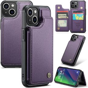 Kowauri for iPhone 15 Plus Case with Card Holder, PU Leather Wallet Case for Women Men with RFID Blocking Card Slot Magnetic Closure Shockproof Protective Phone Cover for iPhone 15 Plus (Teal)