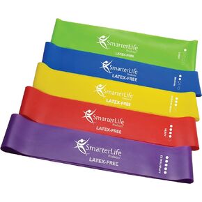 SmarterLife Resistance Bands for Working Out, Non-Latex Exercise Bands for Women, Men, 5 Extra Wide Workout Bands of Increasing Resistance, Booty Bands, Physical Therapy Bands, Workout Guide Included