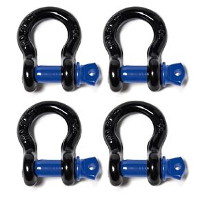 2 Pack Blue Rigging 1/2" Bow Shackles D Ring Rugged 10 Ton 22,000 Lbs Breaking Strength, WLL 2 Ton 4400 lbs w 5/8'' Pin Clevis Screw Heavy Duty f Marine Boat Anchor ATV UTV Recovery by Hi-Gear