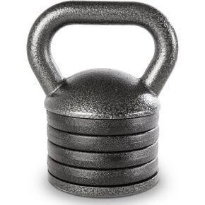 Adjustable Heavy-Duty Exercise Kettlebell Weight Set Strength Training and Weightlifting Equipment for Home Gyms APKB-5009, Grey
